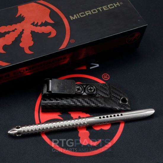 Picture of MICROTECH TAC-P MINI SPIKE PENETRATOR, KUBATON TOOL, STONEWASH W/ SHEATH, 6", 112M-10