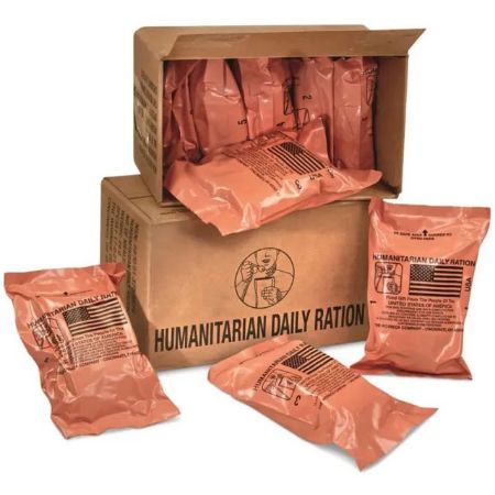 USGI, Humanitarian Daily Ration (MRE), Sealed Case of Ten, PLT-MRE, RTG Parts