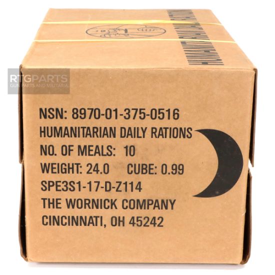 USGI, Humanitarian Daily Ration (MRE), Sealed Case of Ten, PLT-MRE, RTG Parts