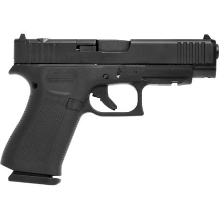 GLOCK, 48 M.O.S., Striker Fired, Semi-automatic, Polymer Frame Pistol, Sub-Compact, 9MM, 4.17" Barrel, GLOCK Marksman Barrel, nDLC Finish, Black, No Finger Grooves, Fixed Sights, Two 15rd Magazines, 764503073403, FFL-GLOCK-PA4850203FRMOS, RTG Parts