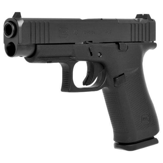 GLOCK, 48 M.O.S., Striker Fired, Semi-automatic, Polymer Frame Pistol, Sub-Compact, 9MM, 4.17" Barrel, GLOCK Marksman Barrel, nDLC Finish, Black, No Finger Grooves, Fixed Sights, Two 15rd Magazines, 764503073403, FFL-GLOCK-PA4850203FRMOS, RTG Parts