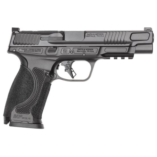 Smith & Wesson, M&P M2.0 Metal Heavy Duty, Semi-automatic, Striker Fired, Full Size, 9MM, 5" Barrel, Armornite Finish, Black, Front Night Sight, Black Rear Sight, Optics Ready, Two 17rd Magazines, 022188904888, FFL-SW-14670, RTG Parts