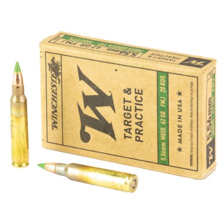 Picture of WINCHESTER GREEN TIP M855 556NATO 62GR FULL METAL JACKET, 20RD/BOX