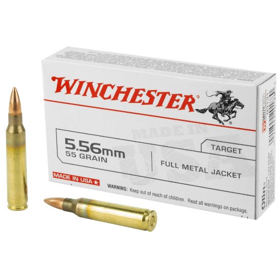 Winchester Ammunition, M193 556NATO, 55Gr, Full Metal Jacket, 20 Round Box, 5.56x45mm, 020892201880, AMMO-WMM193K, RTG Parts