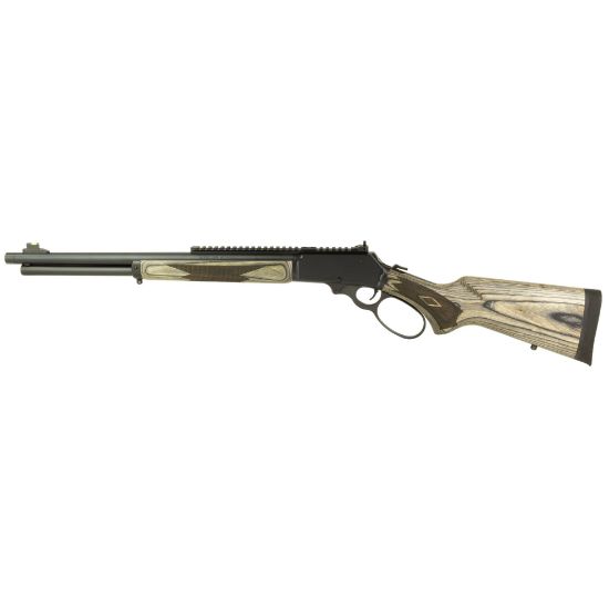 Marlin Firearms, 1895 Guide Gun, Large Loop, Lever Action Rifle, 45-70 Government, 19.10" Threaded Barrel, 11/16X24 Thread Pitch, Satin Blued, Gray/Brown Laminate Stock and Forend, Ghost Ring Rear Sight, Tritium Fiber Optic Front Sight, Crossbolt Safety, 6 Round Tubular Magazine, 736676704798, FFL-MARLIN-70479, RTG Parts