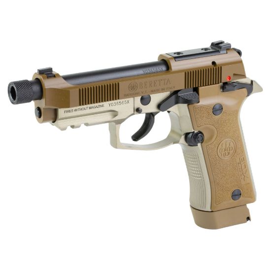 Beretta, 80X Cheetah Tactical, Double Action/Single Action, Semi-automatic, Metal Frame Pistol, 380ACP, 4.4" Threaded Barrel, Polymer Grip, Manual Safety/Decocker, Matte Finish, Desert, Front Picatinny Rail, Optic Ready, 2 15rd Magazines, 082442969510, FFL-BERETTA-J80XTD15, RTG Parts