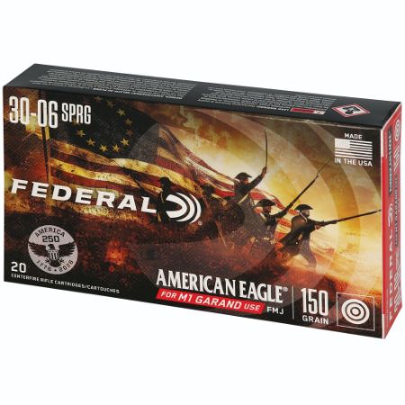Federal, American Eagle, .30-06 Springfield, 150 Grain, Full Metal Jacket, 20 Round Box, 20rd, 604544708448, AMMO-AE3006USA, RTG Parts