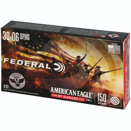Federal, American Eagle, .30-06 Springfield, 150 Grain, Full Metal Jacket, 20 Round Box, 20rd, 604544708448, AMMO-AE3006USA, RTG Parts