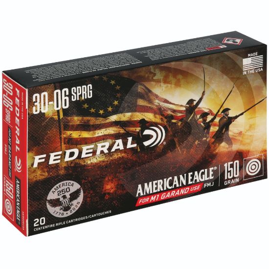 Federal, American Eagle, .30-06 Springfield, 150 Grain, Full Metal Jacket, 20 Round Box, 20rd, 604544708448, AMMO-AE3006USA, RTG Parts