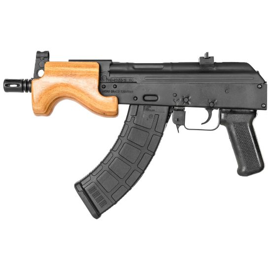 Century Arms, Micro Draco, Semi-automatic, Metal Frame Pistol, 762X39, 6.25" Barrel, Threaded M14X1 LH, Steel, Anodized Finish, Black, Polymer Grip, Hardwood Handguard, 30 Rounds, 1 Magazine, 787450232792, FFL-CENTURY-HG2797-N, RTG Parts