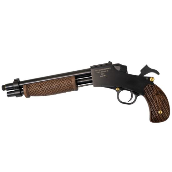 Tippmann Ordnance, Pirate Pistol, Pump Action with Slam Fire, .380ACP, 10" Barrel Threaded 1/2x28, 7+1 Capacity, Steel, Black, Walnut Stock, Treasure Chest Display Case, FFL-TO-DTSR-380, RTG Parts