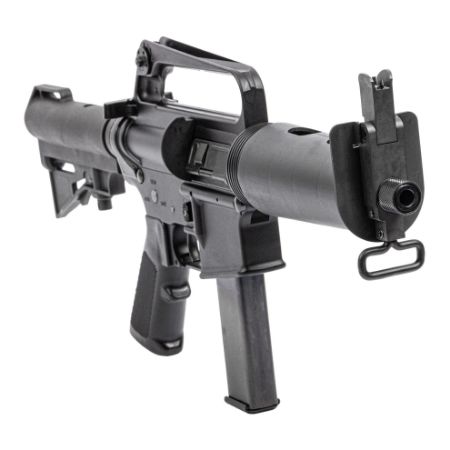 Harrington & Richardson, Retro DOE, Semi-automatic, Striker Fired, Aluminum Frame Pistol, 9MM, 7.5" Threaded Barrel, 5/8X24 Thread Pitch, Anodized Finish, Black, A2 Pistol Grip, HAR-15 Adjustable Pistol Brace, Carry Handle Iron Sights, Manual Safety, 20 Rounds, 1 Magazine, Includes Thread Protector, 810141221291, FFL-HR51655182786, RTG Parts