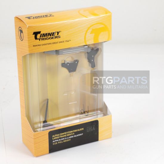 Timney Triggers, Alpha Competition Trigger, Blackout Edition (all black), For Glock Gen 3-4 / G20 G21, Fits all Large frame 10mm & 45ACP, 81950753888, TT-ALPHAGLOCK3-4-LARGE-BLACKOUT, RTG Parts