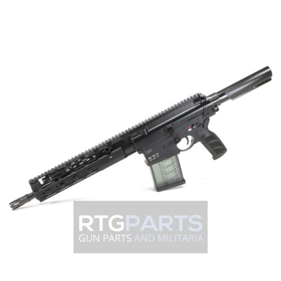 Heckler & Koch, MR762 A4, Semi-automatic, AR-Style Pistol, 308 Winchester/7.62 NATO, 13" Cold Hammer Forged Threaded Barrel, 5/8X24 Thread Pitch, Anodized Finish, Black, M-LOK Free Float Handguard, Adjustable Gas Block, HK USA Enhanced Grip, Ambidextrous Controls, 20rd Magazine, 642230272484, FFL-HKK-81001052, RTG Parts