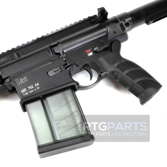 Heckler & Koch, MR762 A4, Semi-automatic, AR-Style Pistol, 308 Winchester/7.62 NATO, 13" Cold Hammer Forged Threaded Barrel, 5/8X24 Thread Pitch, Anodized Finish, Black, M-LOK Free Float Handguard, Adjustable Gas Block, HK USA Enhanced Grip, Ambidextrous Controls, 20rd Magazine, 642230272484, FFL-HKK-81001052, RTG Parts