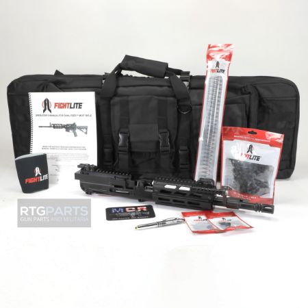 FightLite MCR Dual-Feed Upper Receiver Assembly 12.5" MLOK, Mission Configurable Rifle, 5.56 NATO, Quick-Change Barrel, Threaded 1/2X28, Fits AR-15 Lower Receiver, M-LOK Handguard, Adjustable Sight Set, Manganese Phosphate Finish, Black, Includes Buffer, Spacer, Bolt Catch, Adapter and Compensator, Includes (100)-M27 Links, 859714006347, ARR-MCR-060MS, RTG Parts