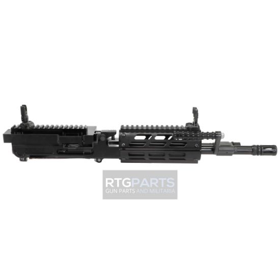 FightLite MCR Dual-Feed Upper Receiver Assembly 12.5" MLOK, Mission Configurable Rifle, 5.56 NATO, Quick-Change Barrel, Threaded 1/2X28, Fits AR-15 Lower Receiver, M-LOK Handguard, Adjustable Sight Set, Manganese Phosphate Finish, Black, Includes Buffer, Spacer, Bolt Catch, Adapter and Compensator, Includes (100)-M27 Links, 859714006347, ARR-MCR-060MS, RTG Parts