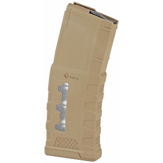 Mission First Tactical, MFT Window EXD SDE Polymer Magazine, 223 Remington/5.56 NATO, .300 AAC Magazine, 30 Rounds, Fits AR Rifles, Polymer, Scortched Dark Earth, Tan, 814002025783, MAG-EXDPM556-W-SDE, RTG Parts