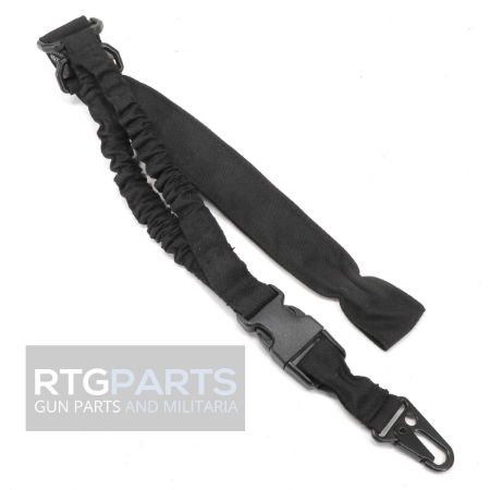 Picture of BLACK ONE POINT BUNGEE RIFLE SLING W/ HK STYLE LATCH, BLACK, MIL-TEC
