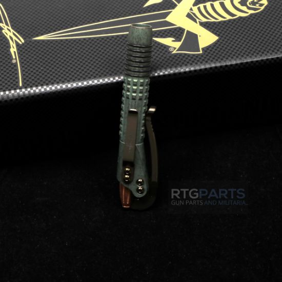 Microtech, Siphon II, Lever Action Pen, Titanium, Antique Green Frag Pattern Titanium with Bronze Titanium Lever, 810222586189, MICROTECH-401-AGFRTIBZCP-MCK, RTG Parts