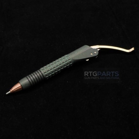 Microtech, Siphon II, Lever Action Pen, Titanium, Antique Green Frag Pattern Titanium with Bronze Titanium Lever, 810222586189, MICROTECH-401-AGFRTIBZCP-MCK, RTG Parts