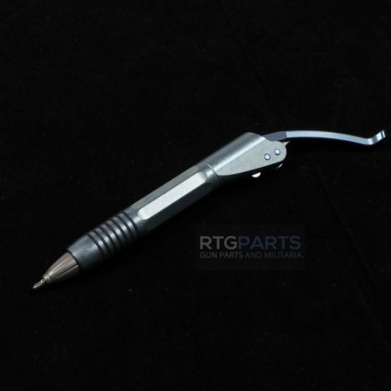 Microtech, Siphon II, Lever Action Pen, Titanium, Ice Blue Slab Side with Blue Titanium Lever, 810222586202, MICROTECH-401-ABSSTIBL-MCK, RTG Parts