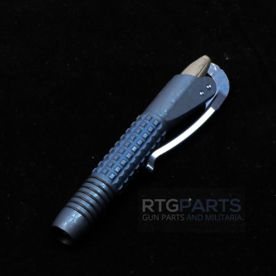 Microtech, Siphon II, Lever Action Pen, Titanium, Antique Blue Frag Pattern Titanium with Blue Titanium Lever, 810222586196, MICROTECH-401-ABFRTIBLAP-MCK, RTG Parts