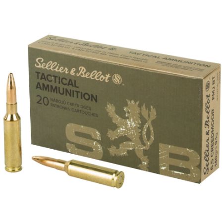 Sellier & Bellot 6.5 Creedmoor 140 Grain Full Metal Jacket, 20 Round Box, S&B, 140gr, 754908512553, AMMO-SB65A, RTG Parts