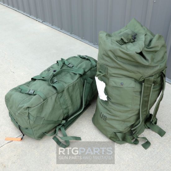 USGI OD DOUBLE STRAP DUFFLE BAG, SIDE LOADING, OD Green,  BIN-USGI-DUFFLE-TOP-LOADING, RTG Parts