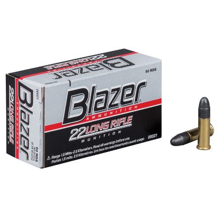 Blazer, 22Long Rifle, High Velocity Ammunition, 40 Grain, Lead Round Nose, 50 Round Box, 50rds, 40gr, 076683000217, AMMO-AMMO-CCI-21, RTG Parts