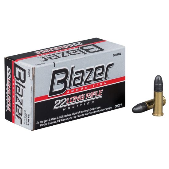 Blazer, 22Long Rifle, High Velocity Ammunition, 40 Grain, Lead Round Nose, 50 Round Box, 50rds, 40gr, 076683000217, AMMO-AMMO-CCI-21, RTG Parts