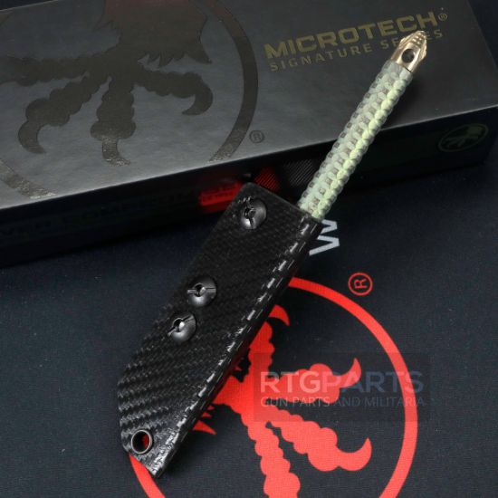 Microtech, Tac-P Mini Spike Penetrator, Titanium Chisel Tip Kubaton Tool, With Glass Breaker, Antique Green Finish, Includes Sheath, 810222586875, MICROTECH-112M-MS2, RTG Parts