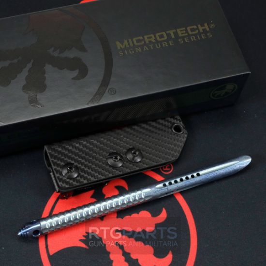 Microtech, Tac-P Mini Spike Penetrator, Titanium Chisel Tip Kubaton Tool, With Glass Breaker, Ice Blue Anodized Titanium, Includes Sheath, 810222586882, MICROTECH-112M-MS3, RTG Parts