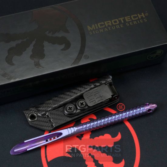 Microtech, Tac-P Mini Spike Penetrator, Titanium Chisel Tip Kubaton Tool, With Glass Breaker, Purple Haze Anodized Titanium, Includes Sheath, 810222586899, MICROTECH-112M-MS4, RTG Parts