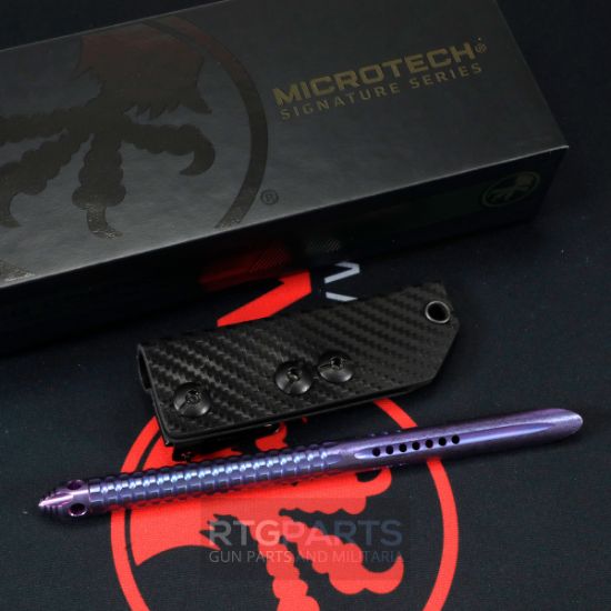 Microtech, Tac-P Mini Spike Penetrator, Titanium Chisel Tip Kubaton Tool, With Glass Breaker, Purple Haze Anodized Titanium, Includes Sheath, 810222586899, MICROTECH-112M-MS4, RTG Parts