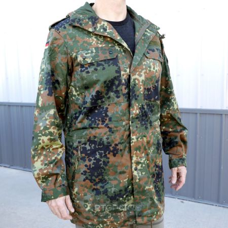 Bundeswehr Flecktarn Camo Field Parka, New Old Stock Condition, Flectarn, FLR-18, FLR-18-A, FLR-18-B, RTG Parts