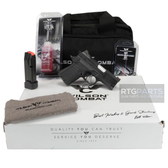 Wilson Combat, Enhanced Duty Trigger, Semi-automatic, Sub-Compact, 9MM, 3.25", Black, 2 Magazines, (1) 10 Round + (1) 15 Round, Manual Safety, DLC, 810025505783, FFL-WILSON-COMBAT-SFX9-SC3, RTG Parts