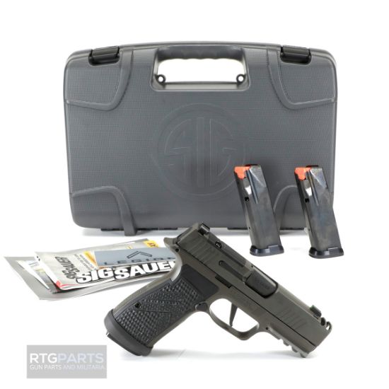 Sig Sauer, P365 AXG Legion, Striker Fired, Semi-automatic, Metal Frame Pistol, Sub-Compact, 9MM, 3.1" Barrel, Cerakote Finish, Legion Gray, G10 Grips, XRAY3 Day/Night Sights, Optic Ready, Compensator, 17 Rounds, 3 Magazines, XMacro, 798681686575, FFL-SIG-365AXGCA-9-LEGION, RTG Parts