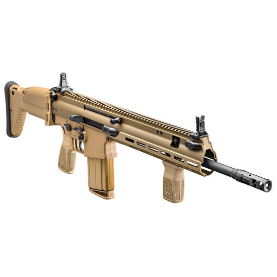 FN America, SCAR 17S FDE, Semi-automatic Rifle, 308 Winchester/7.62 NATO, 16.25" Barrel, Flat Dark Earth, Adjustable Stock, M-LOK Rail System, 20 Rounds, Includes Vertical Foregrip, Piston Removal Tool, and Soft Case with Modular Inserts, 845737019921, FFL-FN-38-102017-200, RTG Parts