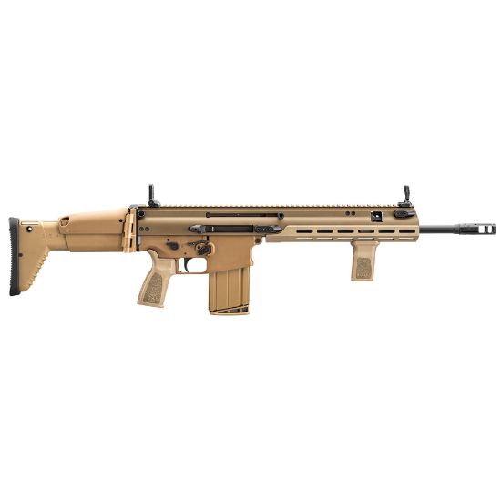 FN America, SCAR 17S FDE, Semi-automatic Rifle, 308 Winchester/7.62 NATO, 16.25" Barrel, Flat Dark Earth, Adjustable Stock, M-LOK Rail System, 20 Rounds, Includes Vertical Foregrip, Piston Removal Tool, and Soft Case with Modular Inserts, 845737019921, FFL-FN-38-102017-200, RTG Parts