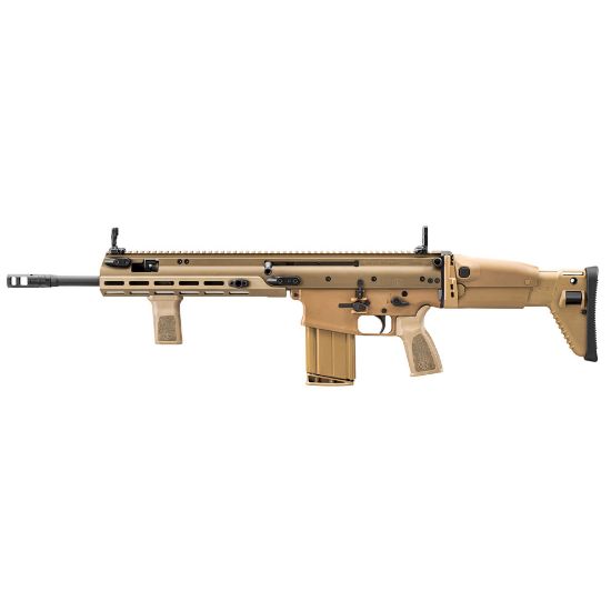 FN America, SCAR 17S FDE, Semi-automatic Rifle, 308 Winchester/7.62 NATO, 16.25" Barrel, Flat Dark Earth, Adjustable Stock, M-LOK Rail System, 20 Rounds, Includes Vertical Foregrip, Piston Removal Tool, and Soft Case with Modular Inserts, 845737019921, FFL-FN-38-102017-200, RTG Parts