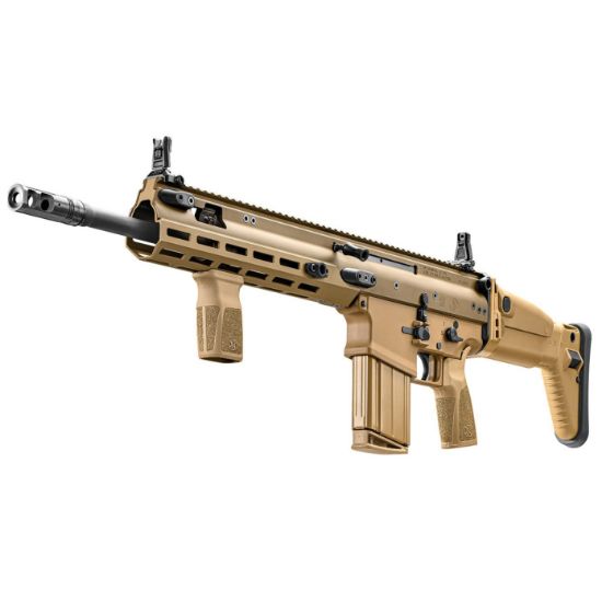 FN America, SCAR 17S FDE, Semi-automatic Rifle, 308 Winchester/7.62 NATO, 16.25" Barrel, Flat Dark Earth, Adjustable Stock, M-LOK Rail System, 20 Rounds, Includes Vertical Foregrip, Piston Removal Tool, and Soft Case with Modular Inserts, 845737019921, FFL-FN-38-102017-200, RTG Parts