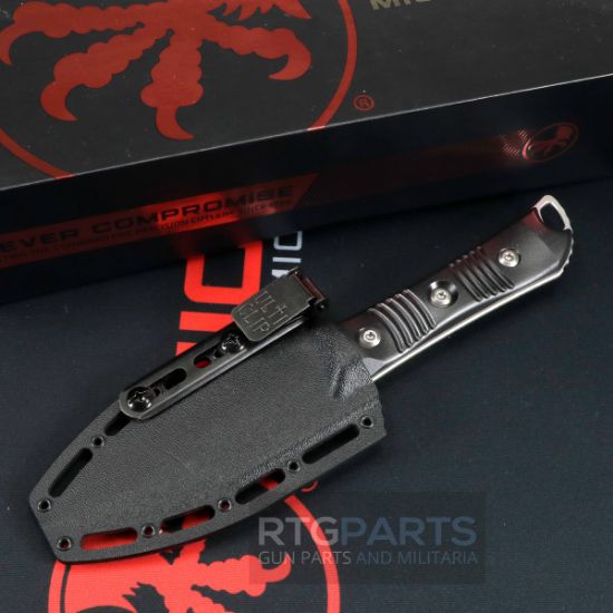 Picture of MICROTECH / BORKA, ALWAYS SURVIVE FIXED BLADE KNIFE 4.45" STONEWASH G10 BLACK 96-10BK