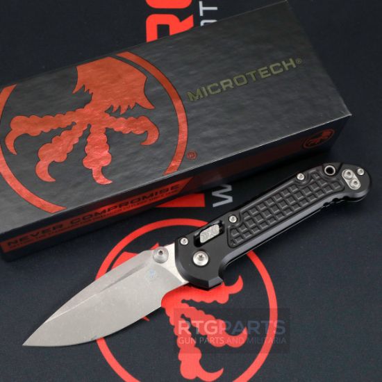 Picture of MICROTECH LUDT RAM-LOK KNIFE, S/E 3.45" APOCALYPTIC, BLACK ALUM FRAG 1135RL-10APFR
