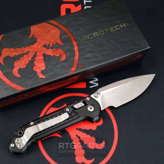 Picture of MICROTECH LUDT RAM-LOK KNIFE, S/E 3.45" APOCALYPTIC, BLACK ALUM FRAG 1135RL-10APFR