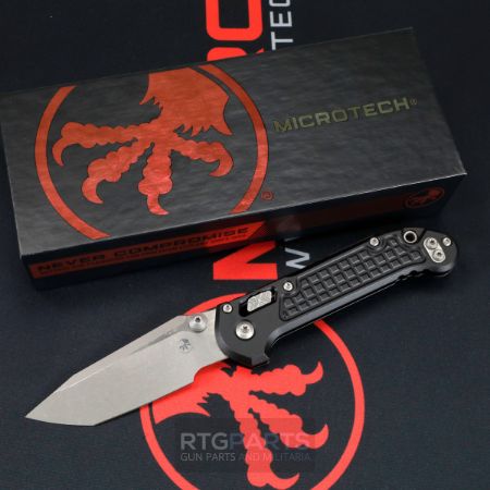 Picture of MICROTECH LUDT RAM-LOK KNIFE, T/E 3.45" APOCALYPTIC, BLACK ALUM FRAG 1136RL-10APFR