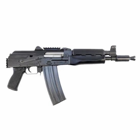Zastava, ZPAP M85, Semi-automatic Pistol, 5.56 NATO, 10" Barrel, Chrome Lined, Matte Finish, Black, Walnut Handguard, 30rd Magazine, Picatinny optics rail and picatinny brace/stock adapter, 685757098113, FFL-ZASTAVA-ZP85556PA, RTG Parts