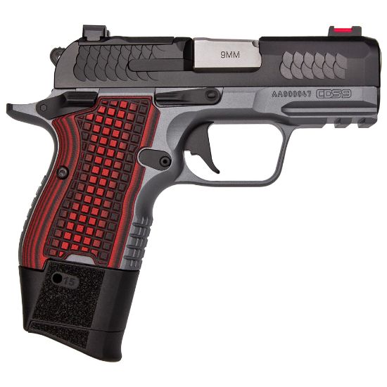 Kimber America, CDS9, Semi-automatic Pistol, Single Action Only, Compact, 9MM, 3.18" Barrel, Matte Finish, Black Slide with Gray Frame, Optics Ready, Ambidextrous Manual Safety, 2 Magazines, 1-(15) Round, 1-(13) Round, 669278360034, FFL-KIMBER-3600003, RTG Parts