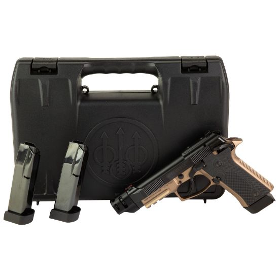 Beretta, 80X Cheetah, Tactical Bronze, Semi-automatic, Double Action/Single Action, Compact, Metal Frame Pistol, 380 ACP, 4.4" Threaded Barrel with Compensator, Fiber Optic Sights, Manual Safety, Black Slide with Bronze Frame, 15 Rounds, 3 Magazines, 082442988962, FFL-BERETTA-J80XTACLED15, RTG Parts