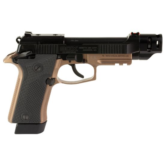 Beretta, 80X Cheetah, Tactical Bronze, Semi-automatic, Double Action/Single Action, Compact, Metal Frame Pistol, 380 ACP, 4.4" Threaded Barrel with Compensator, Fiber Optic Sights, Manual Safety, Black Slide with Bronze Frame, 15 Rounds, 3 Magazines, 082442988962, FFL-BERETTA-J80XTACLED15, RTG Parts